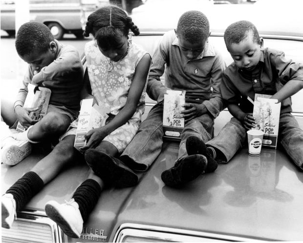 Enjoying popcorn, 1968